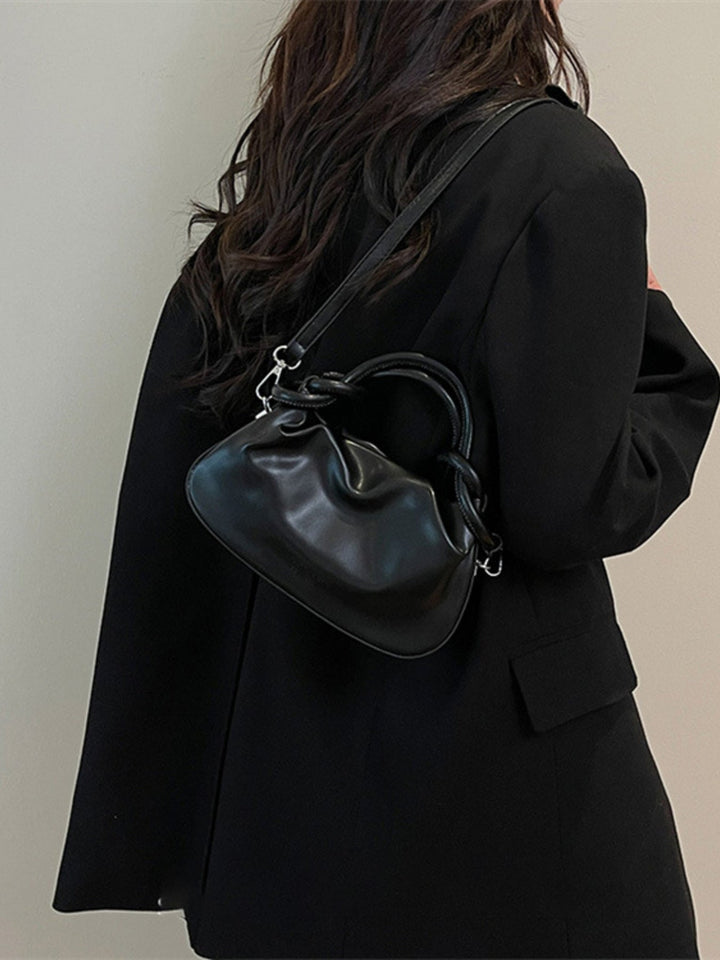 Knot Handle Ruched Crossbody Bag