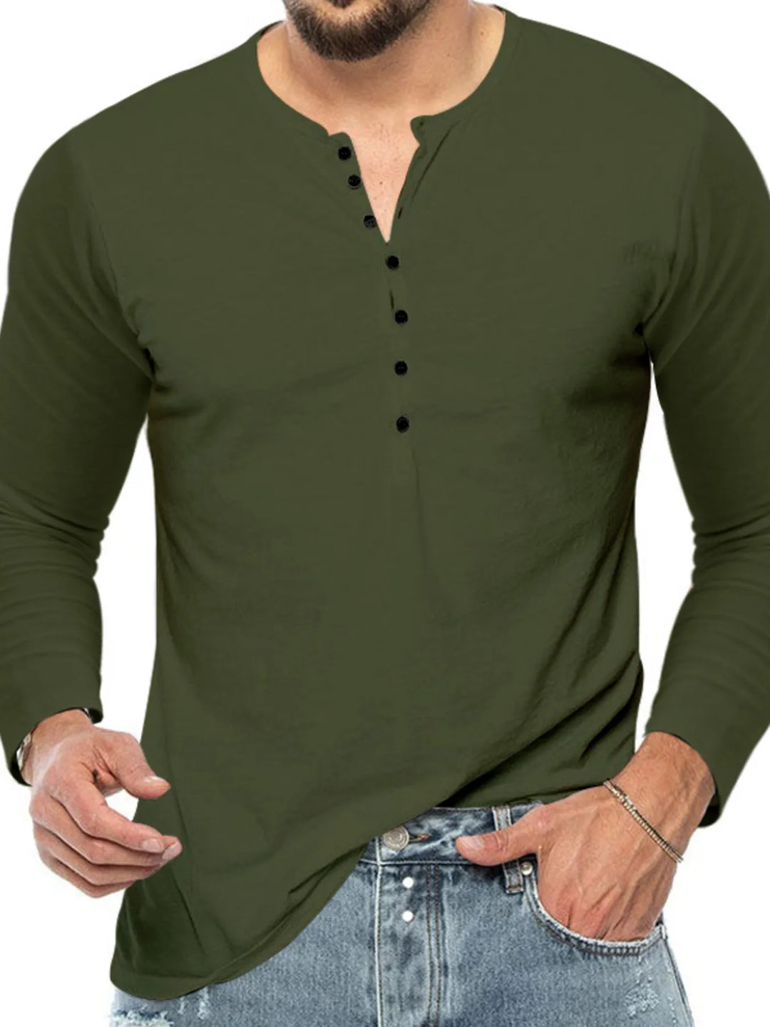 Men's Plus Size Button Detail Short Sleeve T-Shirt