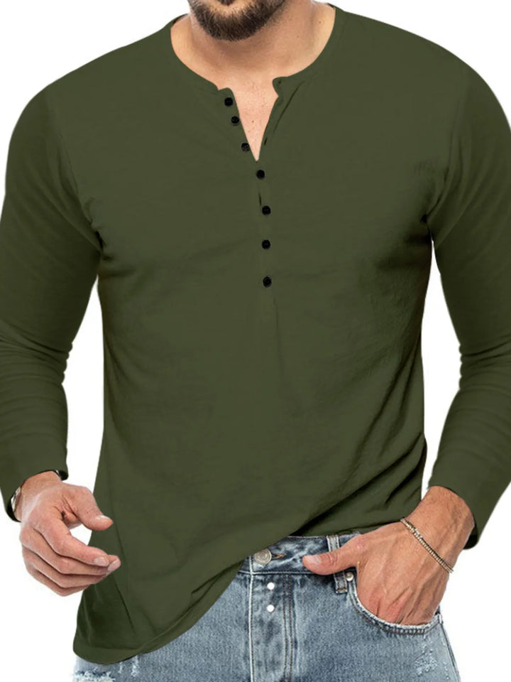 Men's Plus Size Button Detail Short Sleeve T-Shirt