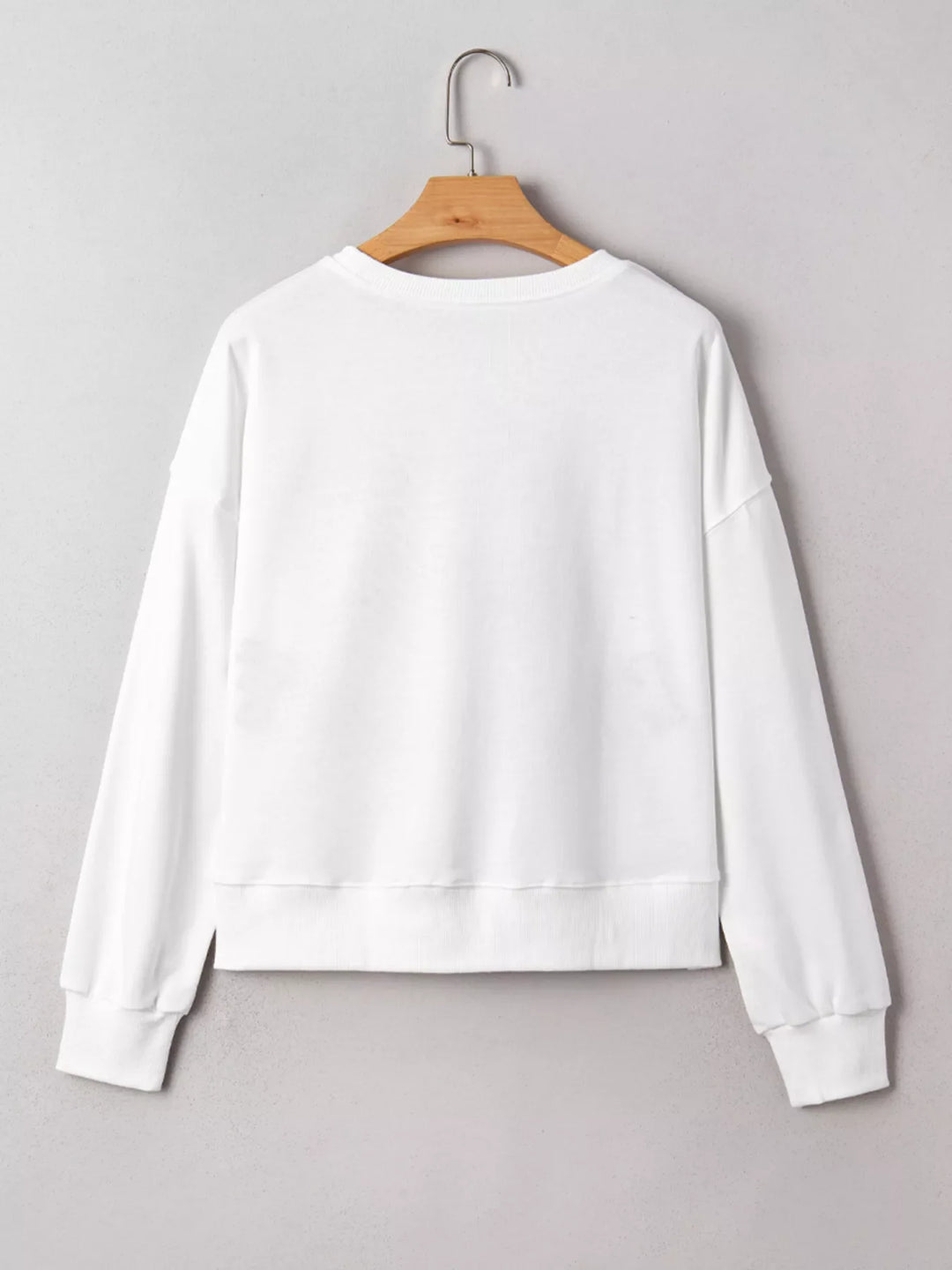 CLASSY UNTIL KICKOFF Plush Letter Patched Loose Sweatshirt