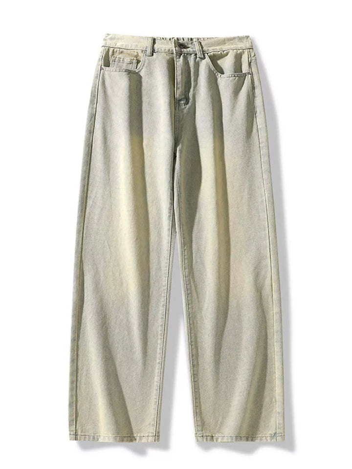 Men's Full Size Vintage Wash Wide Leg Jeans Plus Size