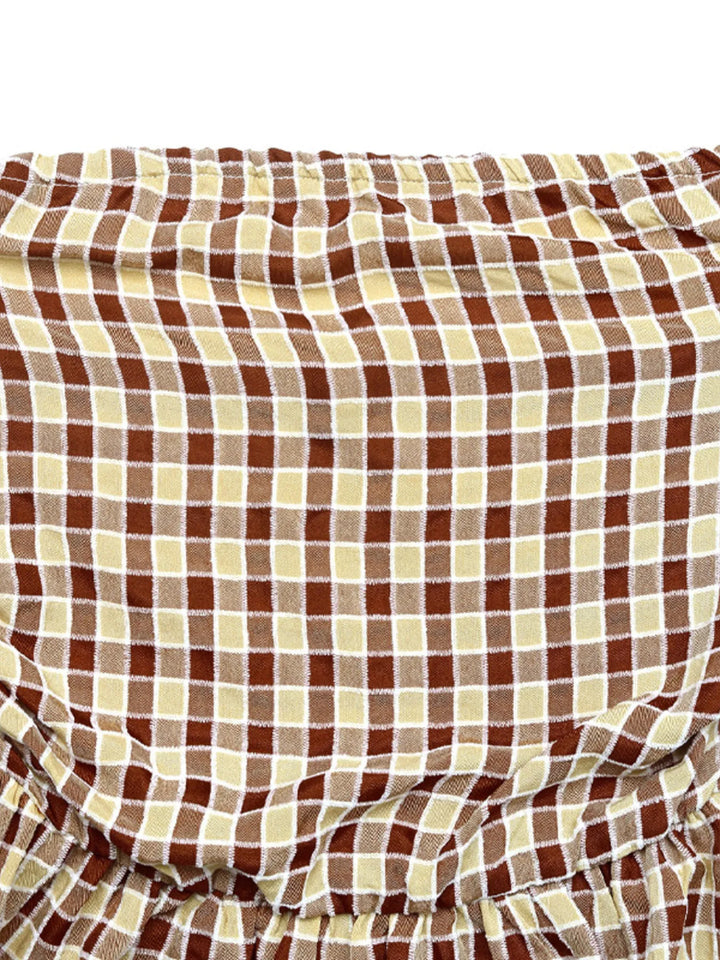 Plaid Smocked Tube Top
