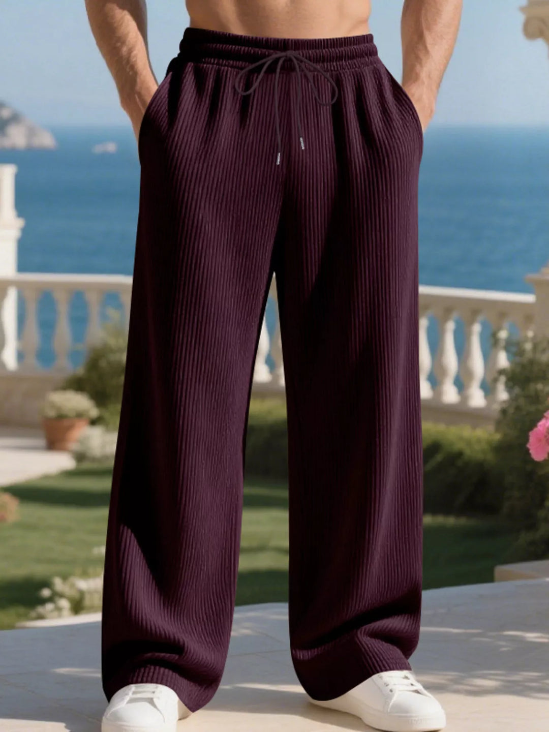 Men's Full Size Relaxed Fit Drawstring Pants Plus Size
