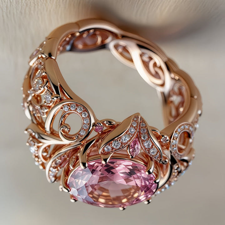 Niche Minimalist Copper Ring With Zircon Inlay