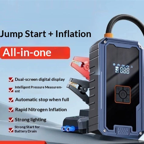 Car Emergency Jump Starter And Onboard Air Pump All-in-one Device