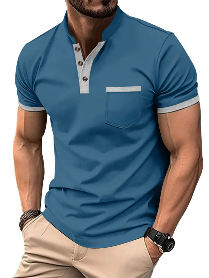 Men's Full Size Button Detail Short Sleeve Top Plus Size