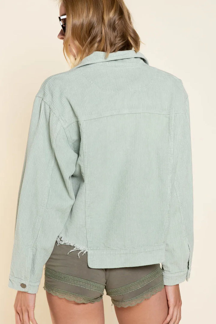 POL Button Down Corduroy Trucker Jacket