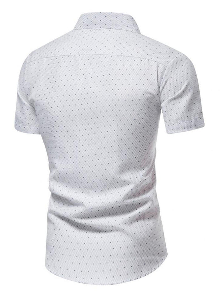 Men's Slim Fit Short Sleeve Dotted Shirt