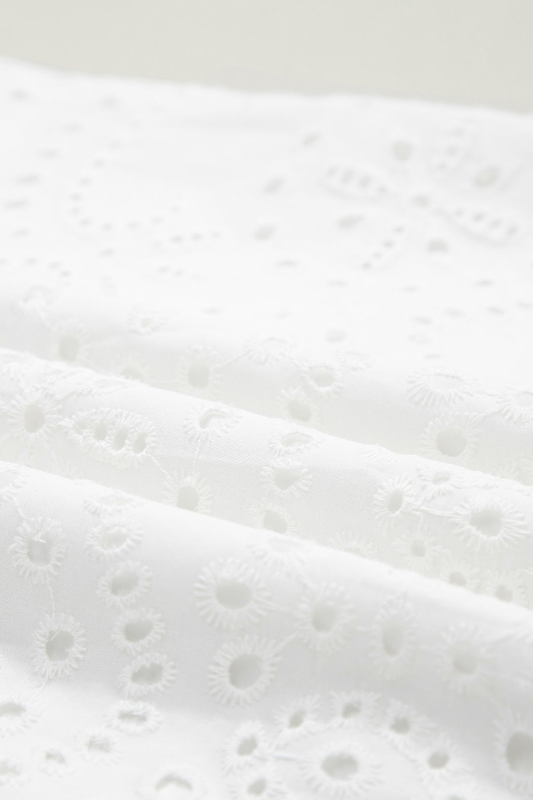 White Solid Color Eyelet Embroidered T Shirt Mini Dress