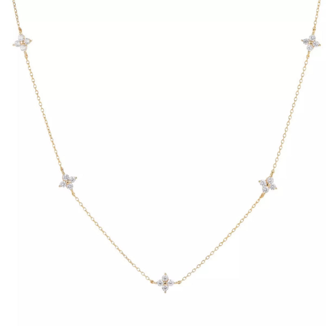 925 Sterling Silver Clover Charm Necklace