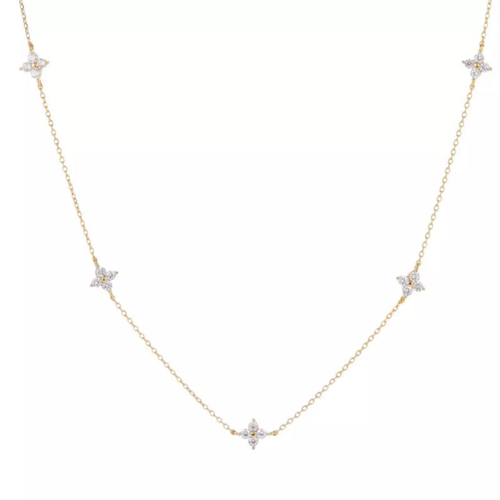 925 Sterling Silver Clover Charm Necklace
