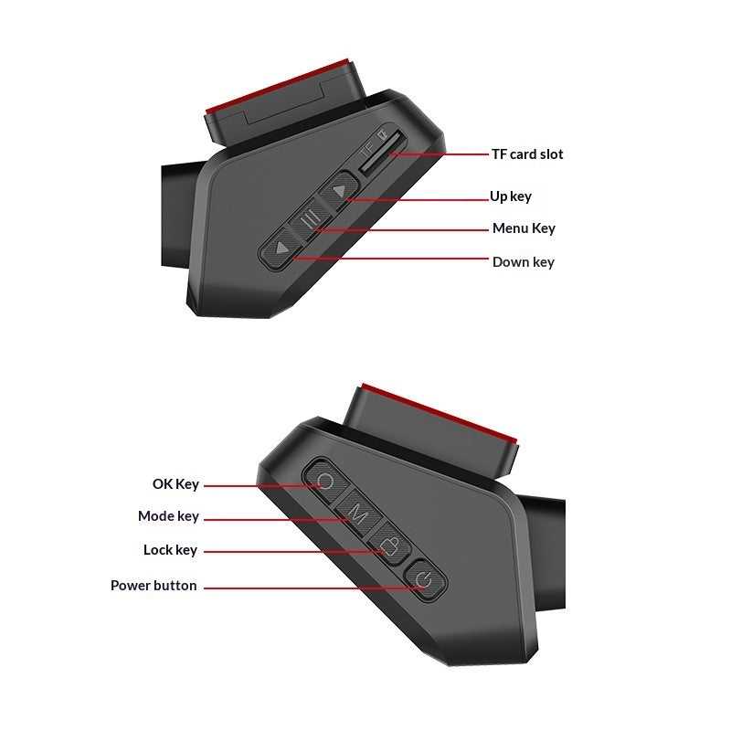 High-definition Night Vision Dual-camera Dash Cam With Front And Rear Recording