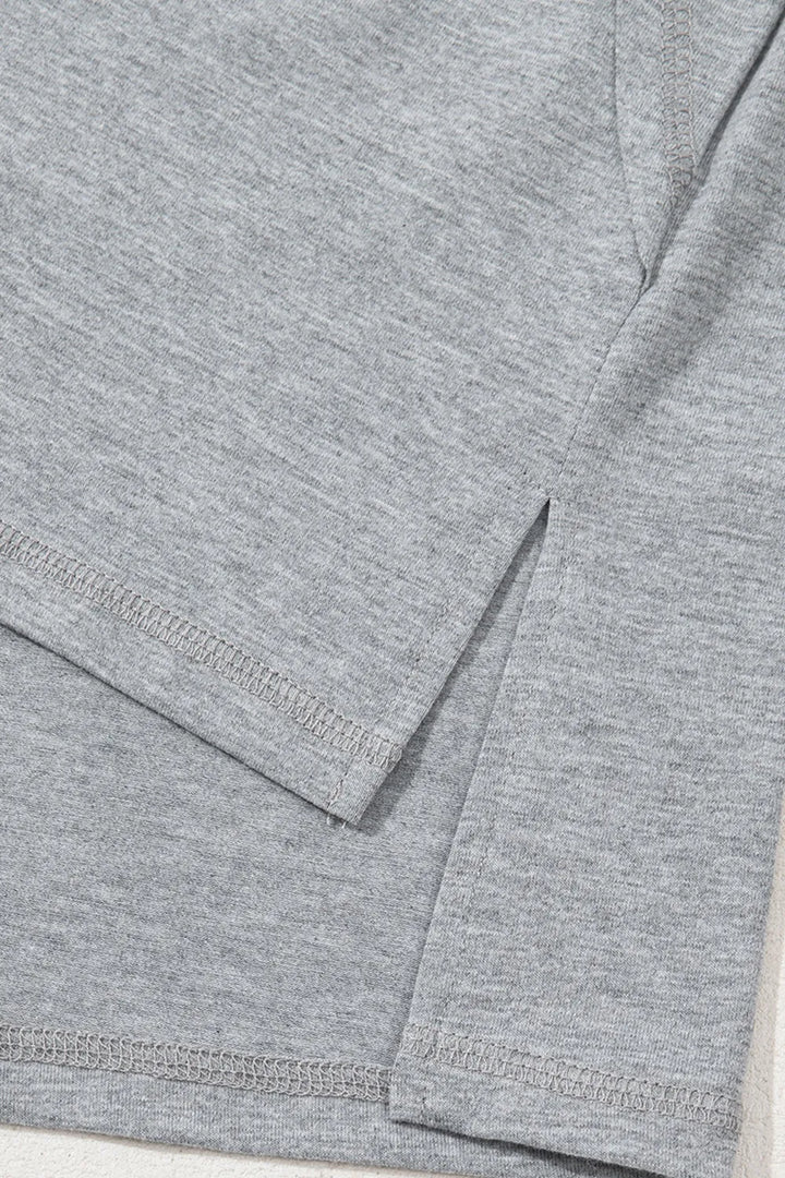 High Raglan Half Sleeve V Neck Oversized T Shirt