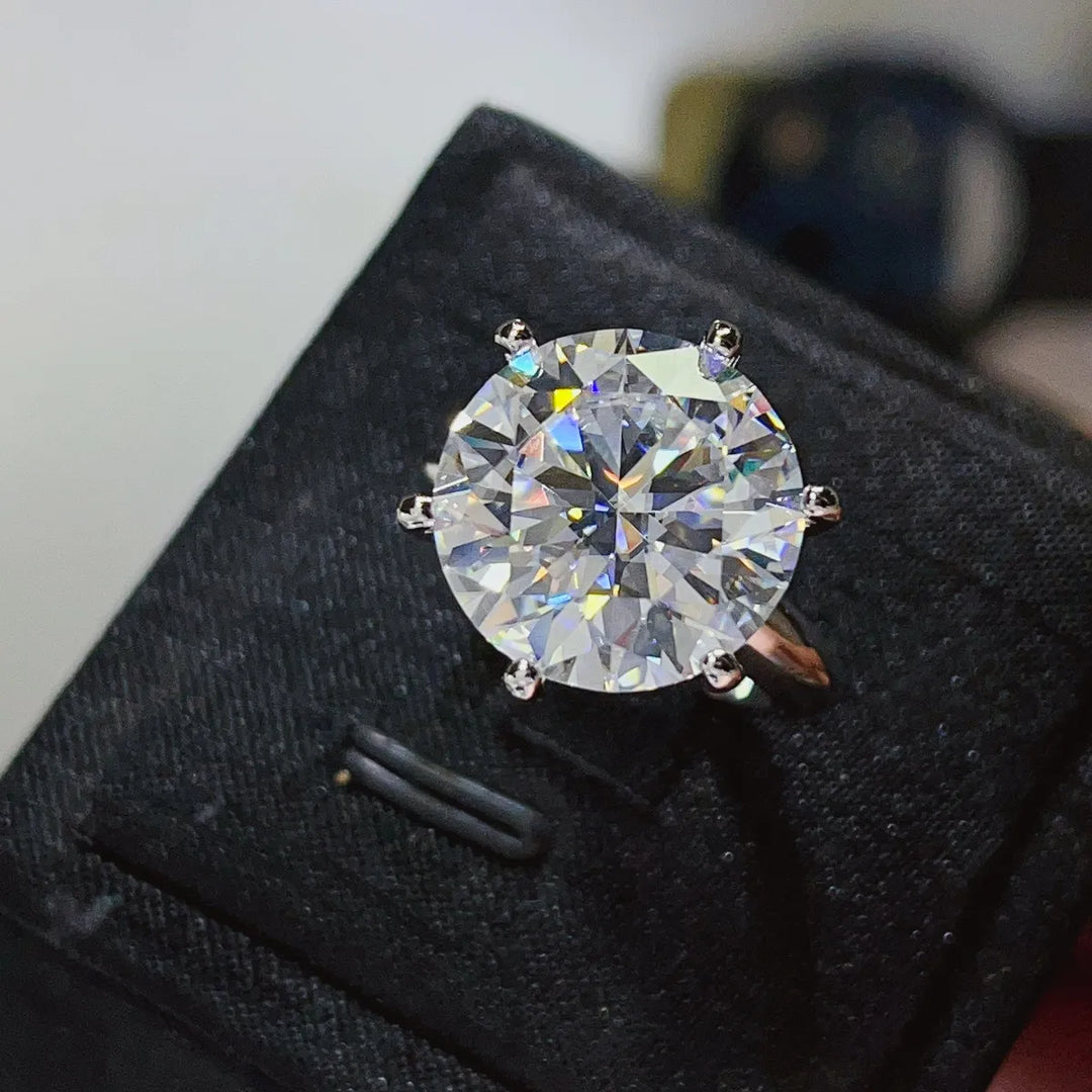 10 Carat Moissanite 925 Sterling Silver Ring