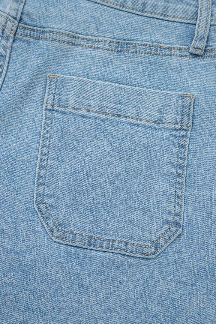 Myosotis High Rise Patch Pocket Denim Shorts