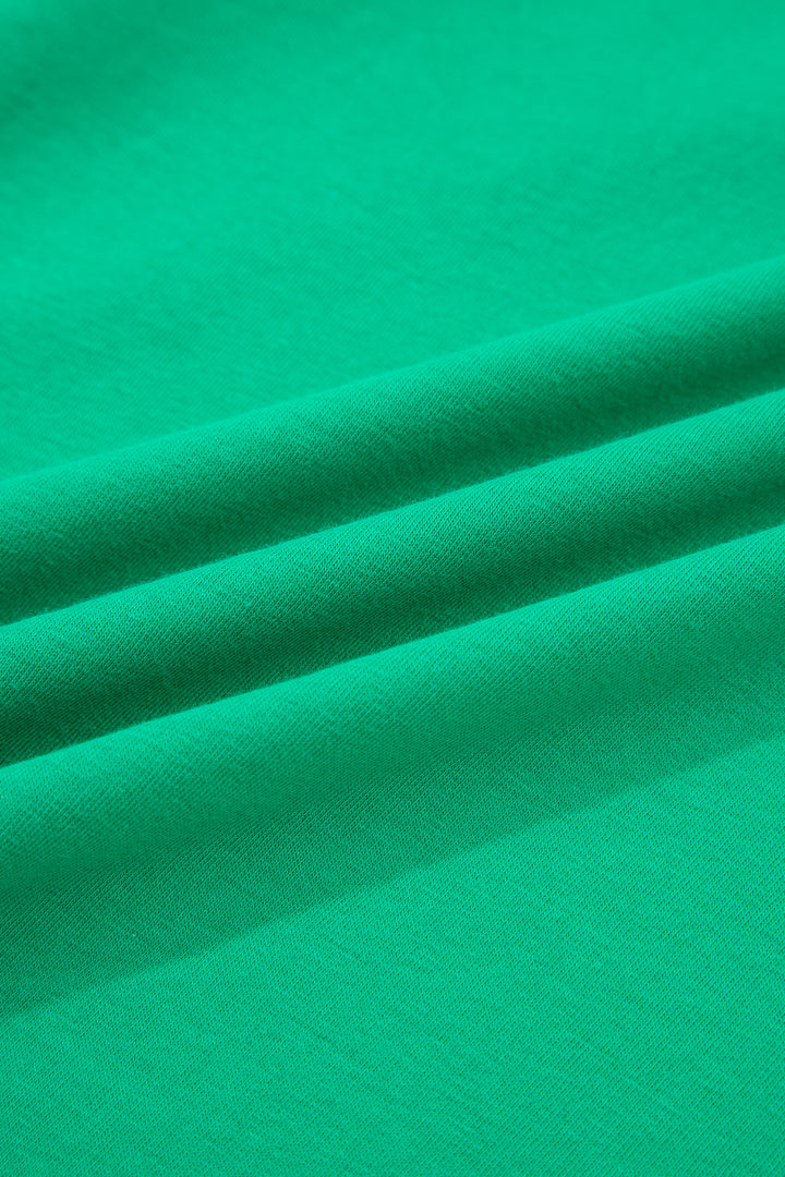 Dark Green Plus Size Button Front Ruffled Stripe Trim V Neck Flutter Sleeve Blouse