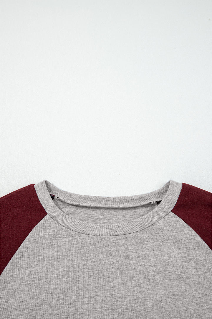 Red Dahlia Colorblock Raglan Long Sleeve T Shirt