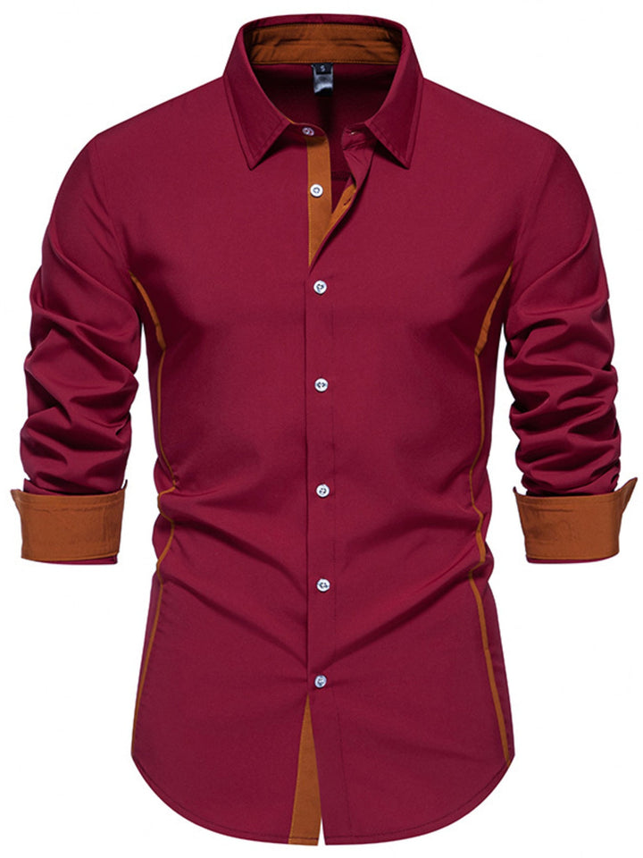 Men's Contrast Trim Button-Down Shirt