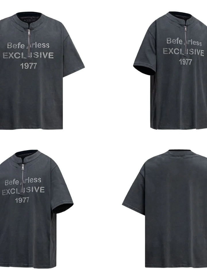 Men's Quarter Zip Short Sleeve T-Shirt
