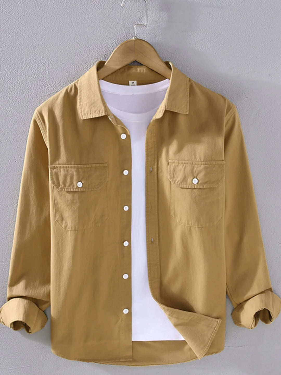 Men's Plus Size Button Up Long Sleeve Shirt