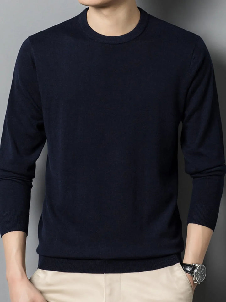 Men's Plus Size Round Neck Long Sleeve Sweater
