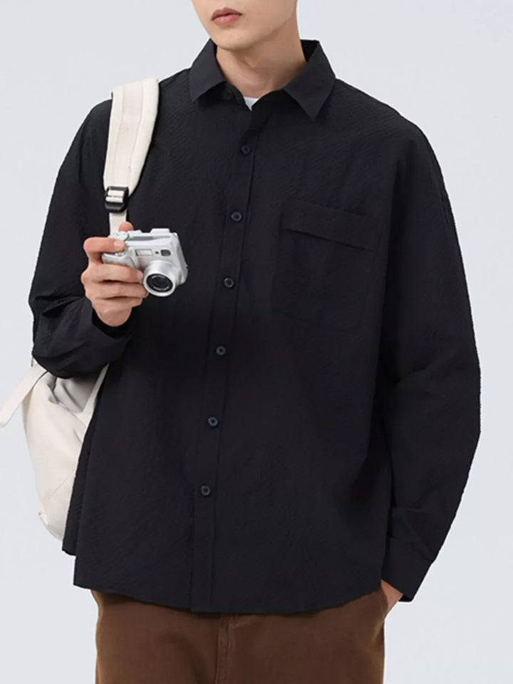 Men's Plus Size Button Up Oversized Shirt