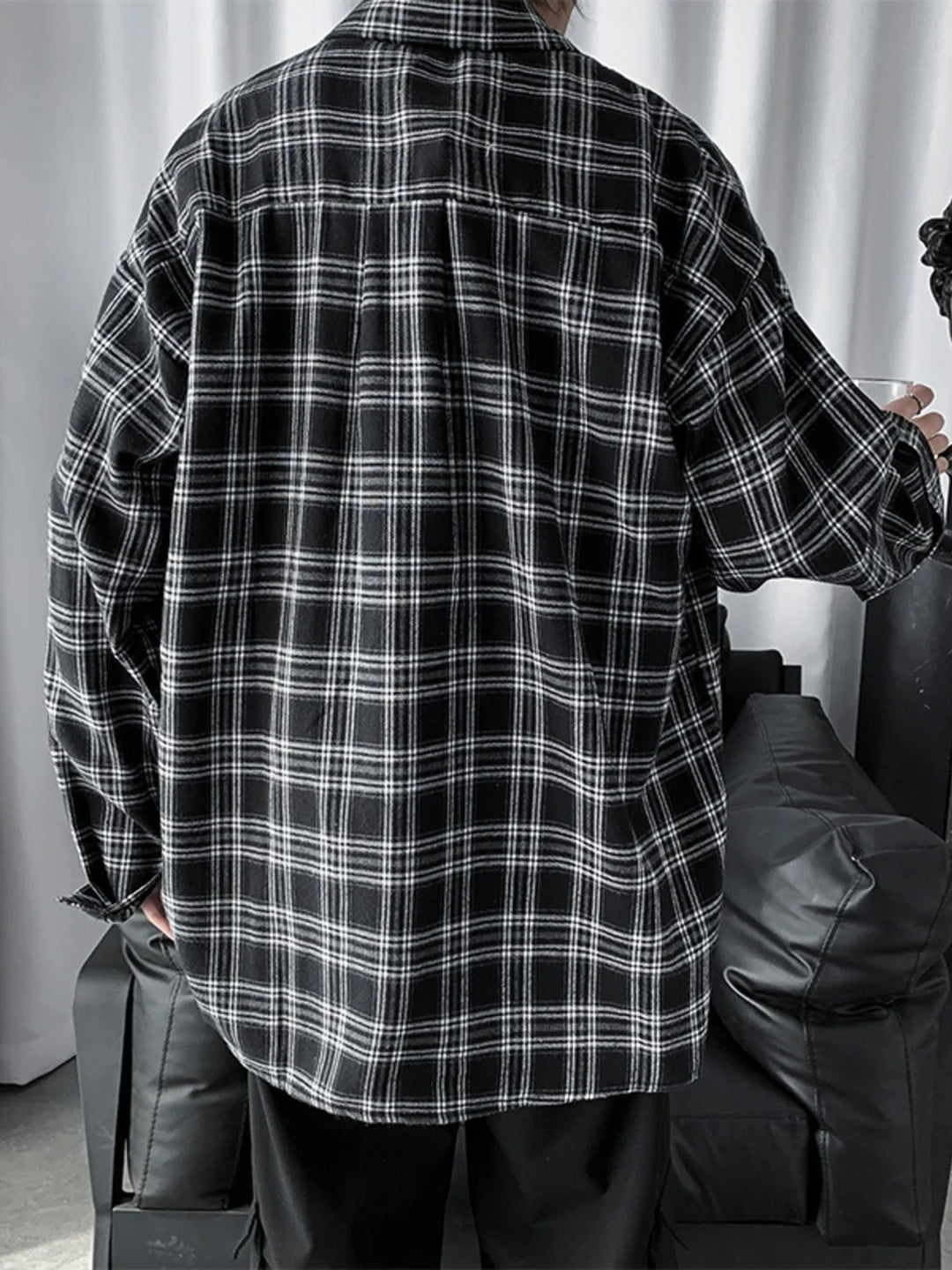 Men's Plaid Button Up Long Sleeve Shirt
