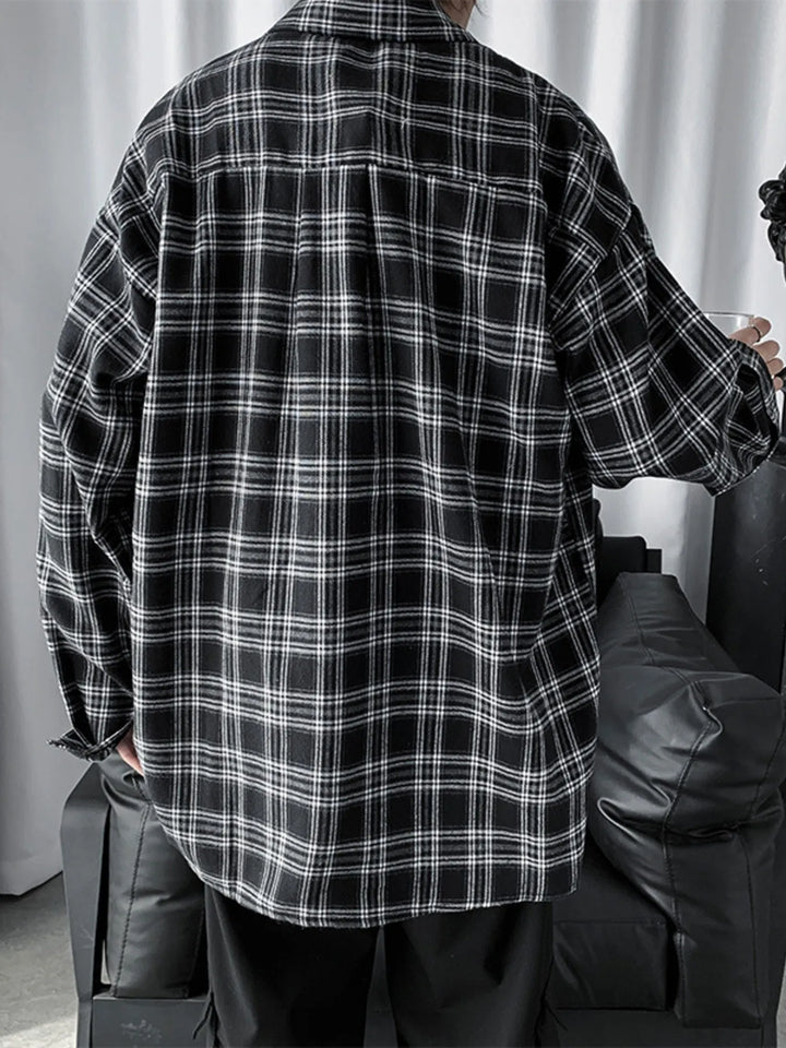 Men's Plaid Button Up Long Sleeve Shirt