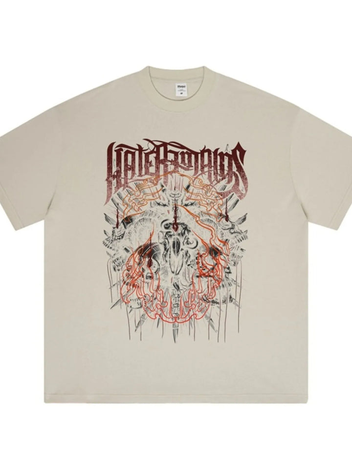 Men's Graphic Round Neck Short Sleeve T-Shirt