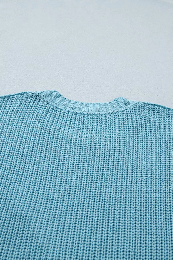 Casual Knit Half Sleeve Sweater