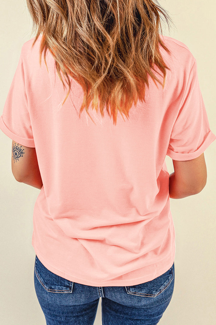 Pink Patriotic Sequin Eagle Graphic Tee