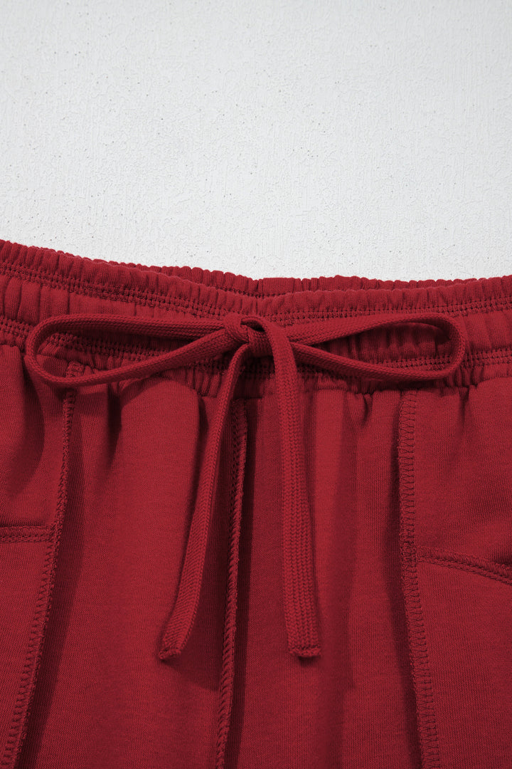 Racing Red Drop Shoulder Boxy Tee and Barrel Pants Set