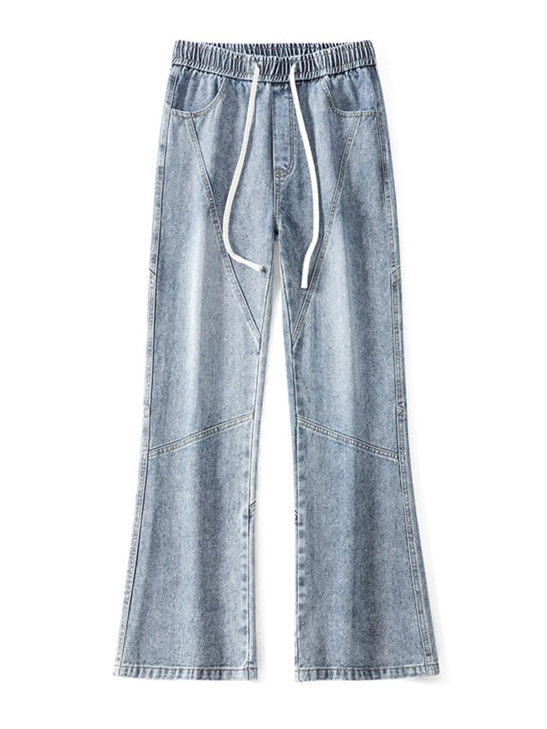 Men's Full Size Drawstring Wide Leg Jeans Plus Size