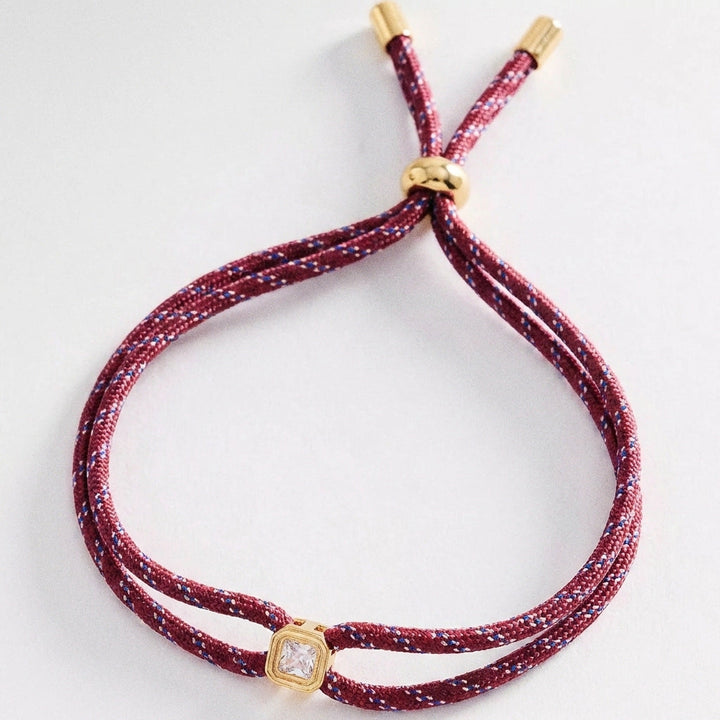 Double-rope Knotted Necklace Layered With A Band