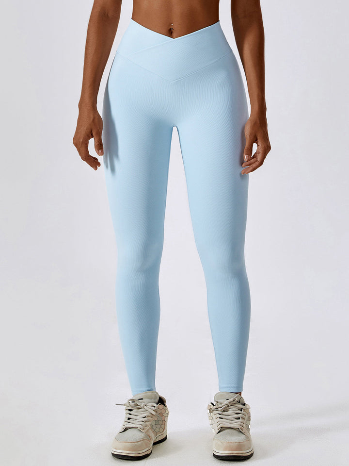 High-Waisted Nylon Leggings with Wide Band