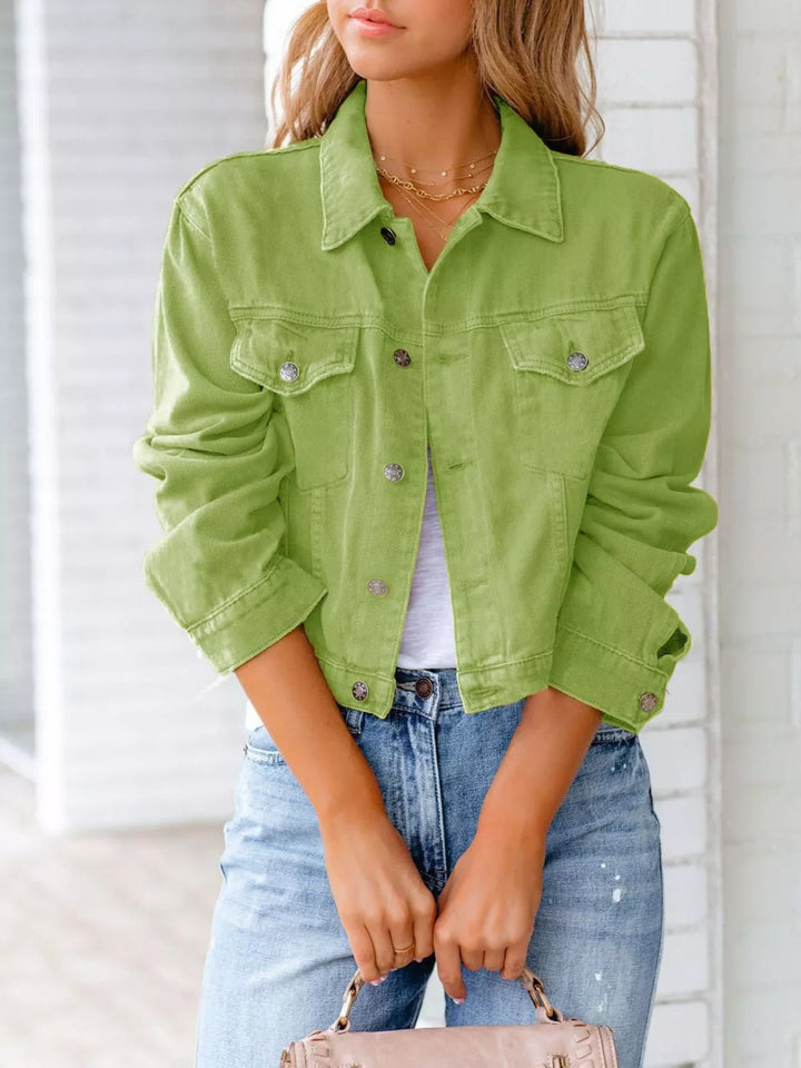 Button Up Long Sleeve Denim Jacket