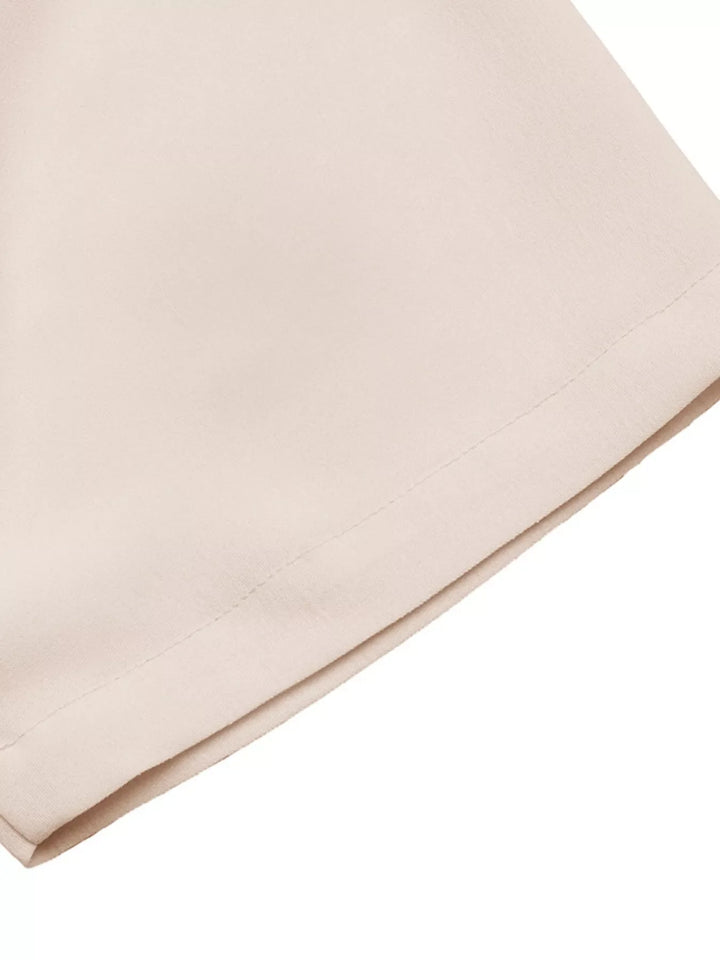 Pleated V-Neck Midi Dress
