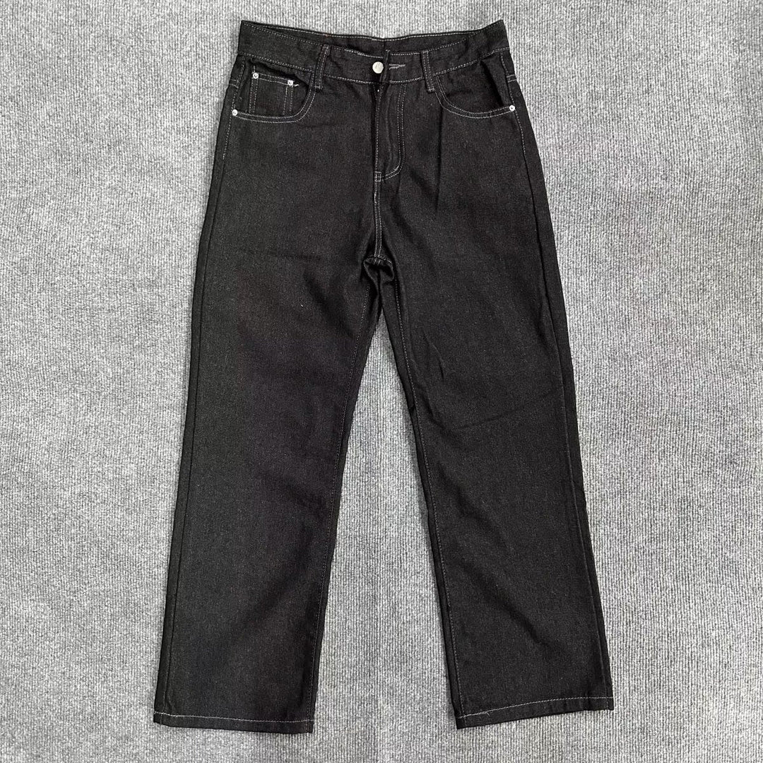 New Mens Retro Casual Wide-leg High-street Loose Straight-leg Pants