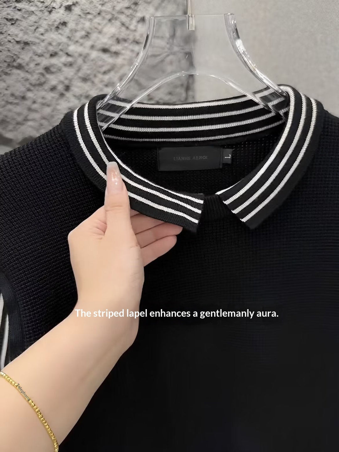 Mens Shirt-collar Knit Sweater For Spring And Autumn