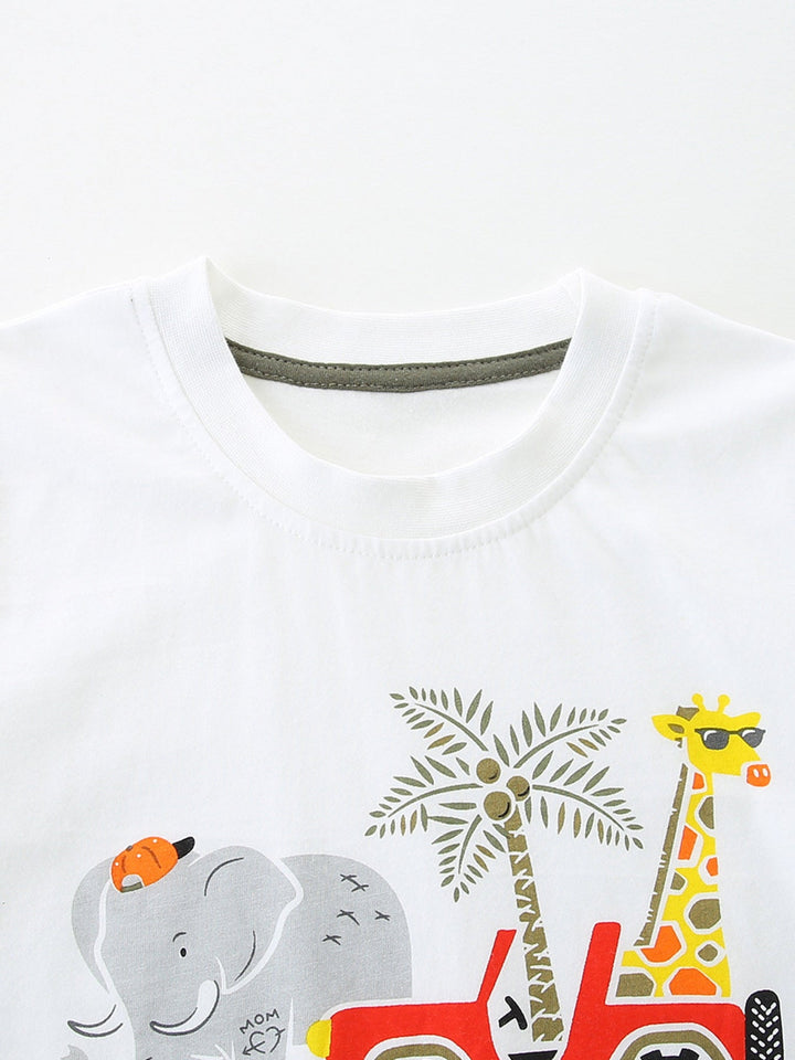 Children's Animal Graphic Tee and Shorts Set