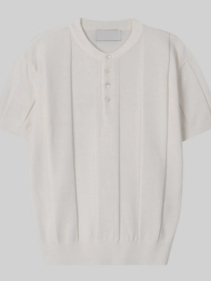 Men's Plus Size Button Detail Short Sleeve Top