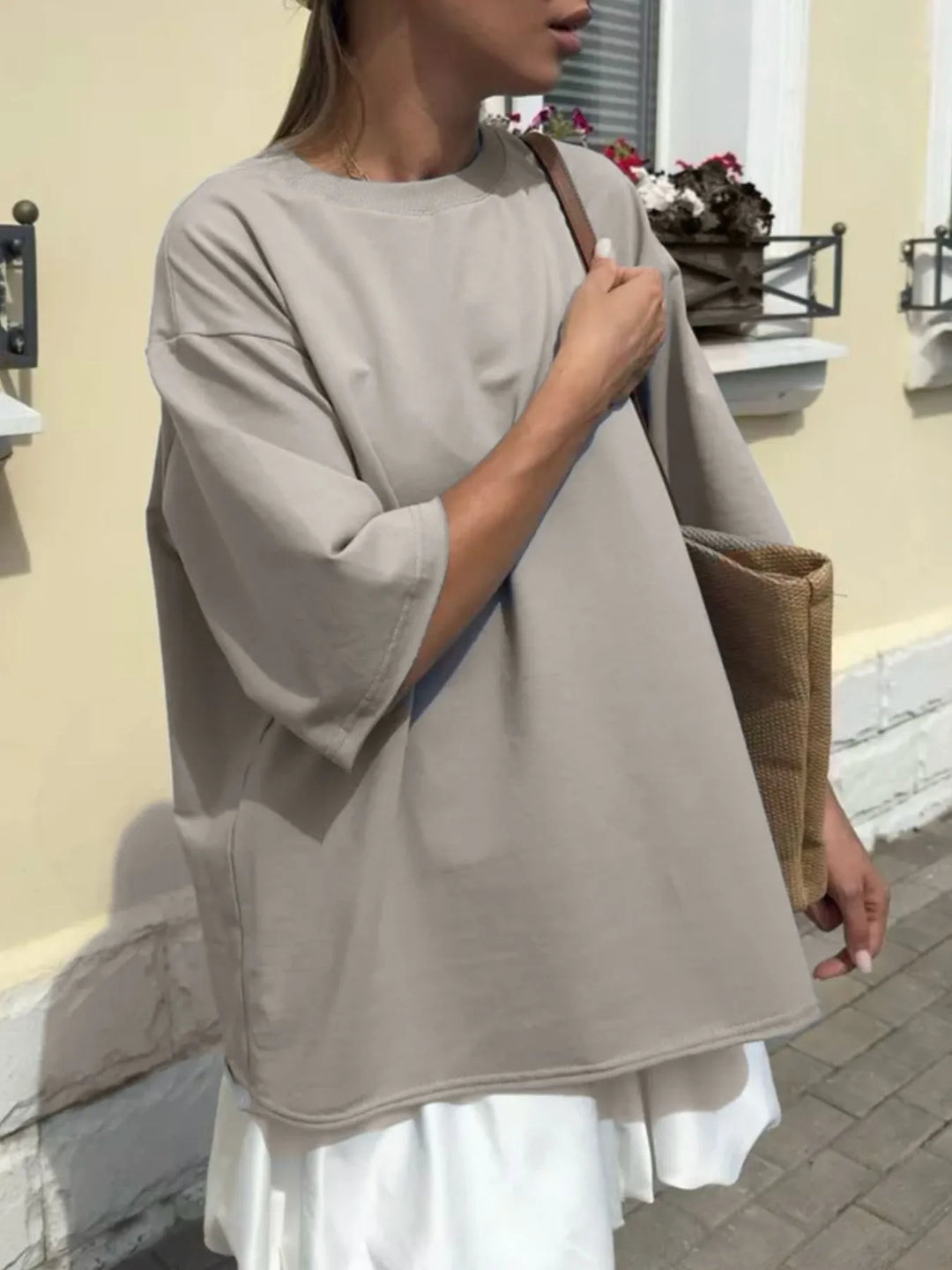 Round Neck Half Sleeve Oversized T-Shirt