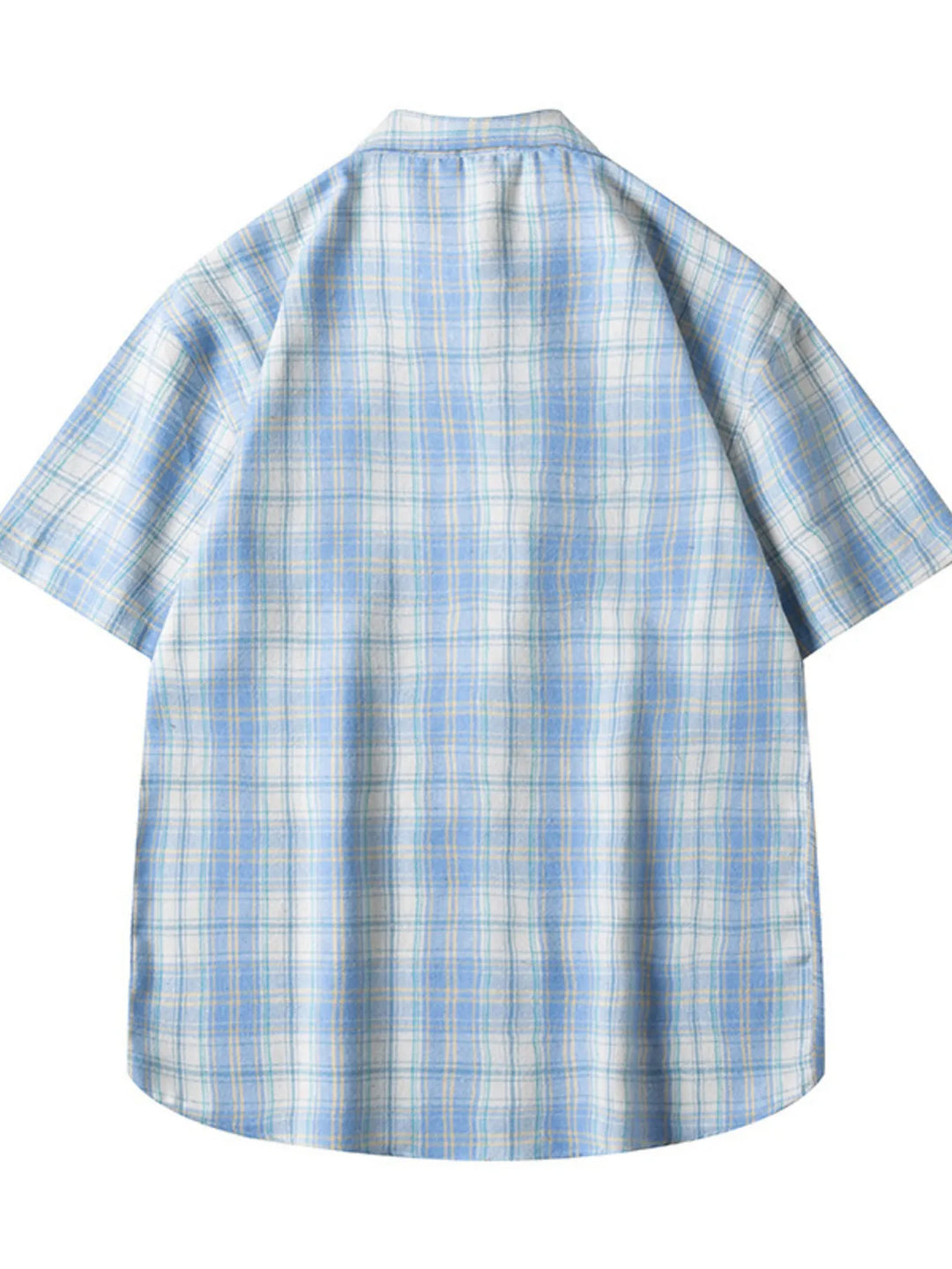 Men's Plus Size Casual Plaid Short Sleeve Shirt