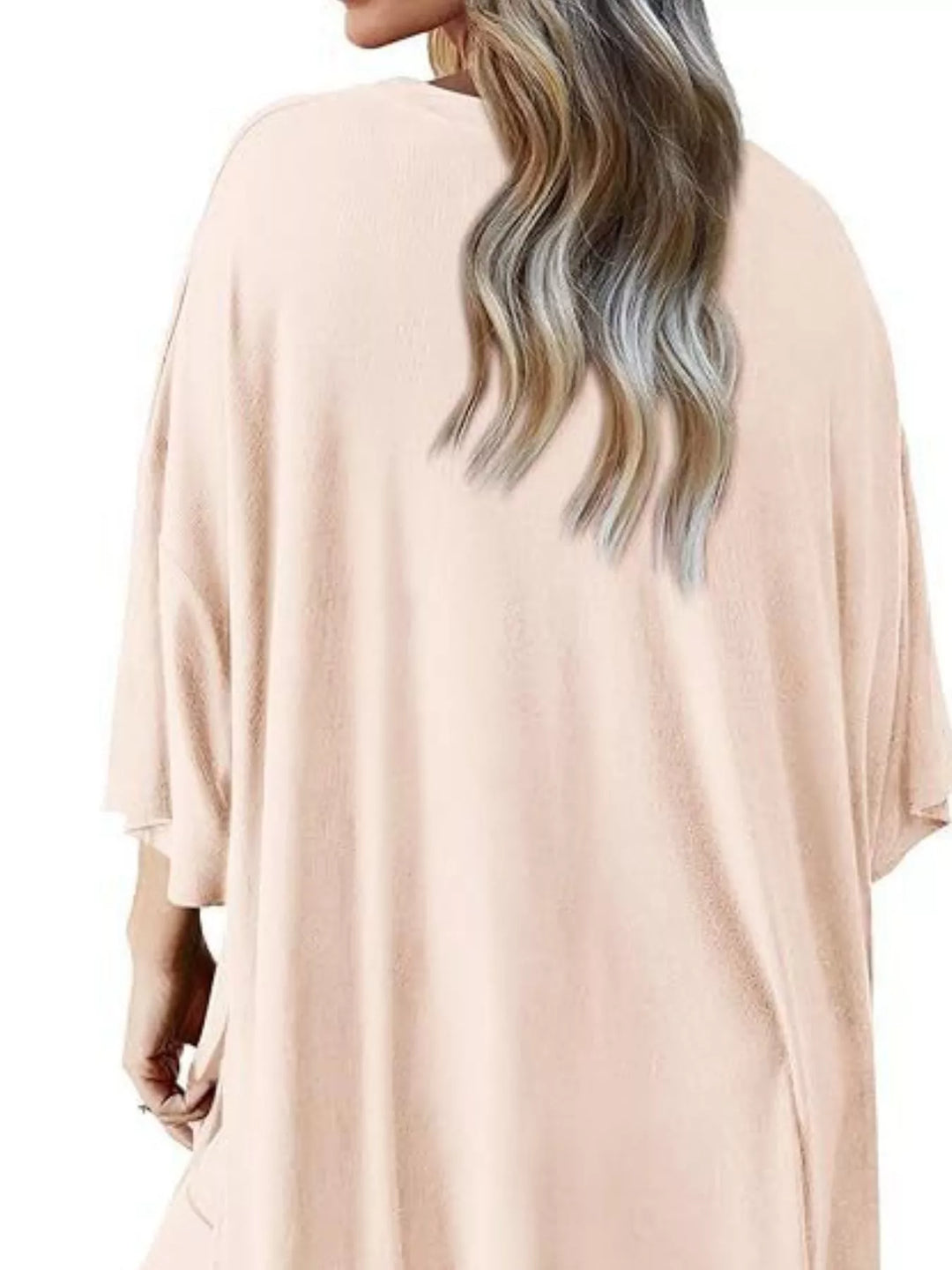 Relaxed Fit Round Neck Top and Pants Two-Piece Set