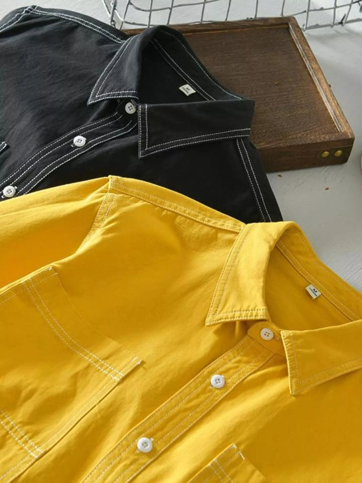 Men's Plus Size Button Up Long Sleeve Shirt