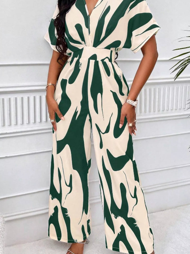 Abstract Print Wide-Leg Jumpsuit
