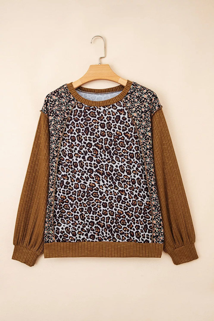 Leopard Print Long Sleeve Sweatshirt