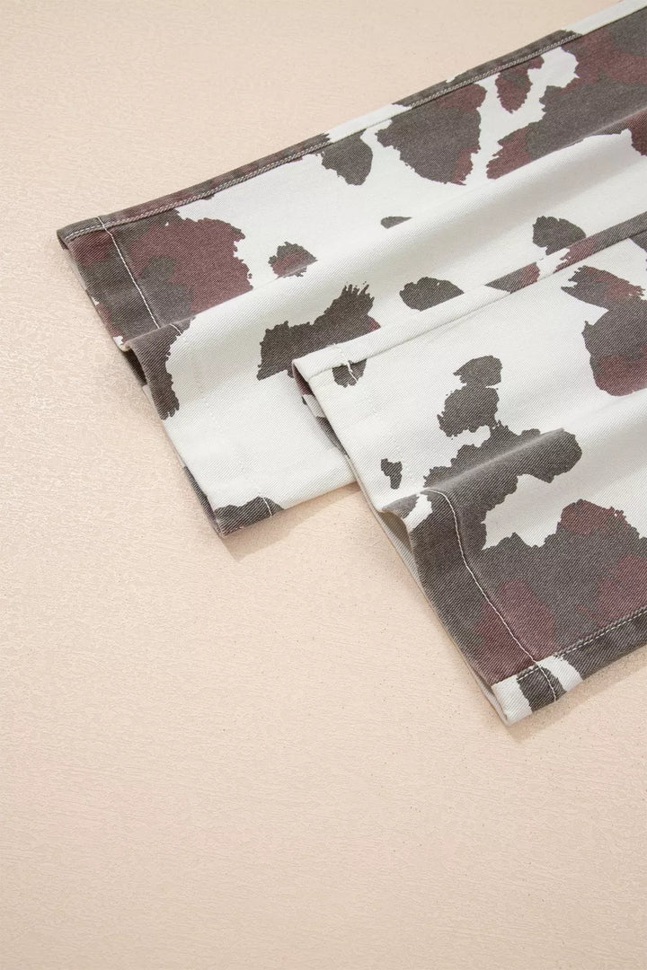 Cow Spots Printed Multi Pocketed Jeans