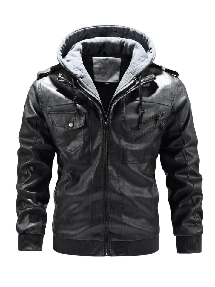 Men's Full Size Zip Up Drawstring Hooded Jacket Plus Size