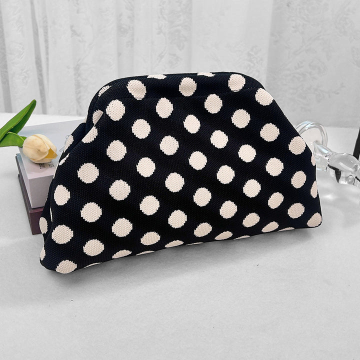 Womens Knitted Bag Striped Clutch
